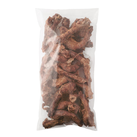 Cous de poulet séchés – pack économique 300 g, friandises naturelles pour chien, croquantes et nutritives, idéales pour l’hygiène dentaire et la mastication.