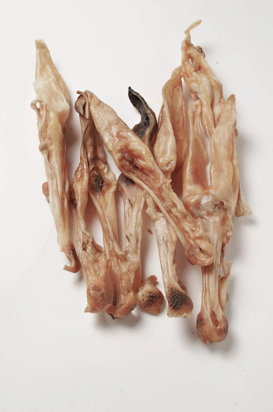 Oreilles de lapin séchées – friandises naturelles pour chien, légères et digestes, parfaites pour la mastication et l’entretien dentaire.