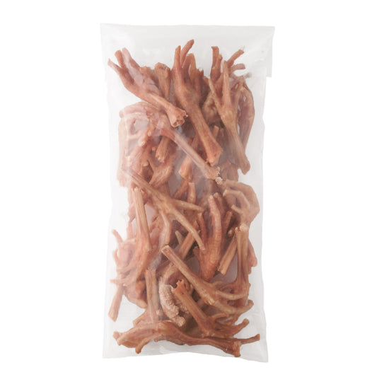 Pattes de poulet séchées – pack économique 300 g, friandises naturelles pour chien, croquantes et riches en nutriments, idéales pour l’hygiène dentaire.