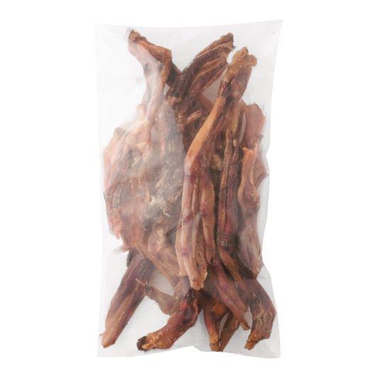 Pattes de canard séchées – pack économique 300 g, friandises naturelles pour chien, croquantes et riches en protéines, idéales pour l’hygiène dentaire.