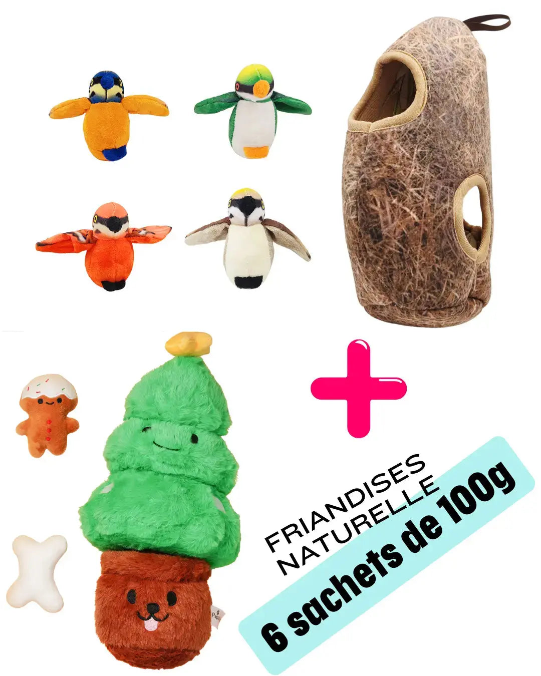 Saint Valentin 2 box surprise chien PapattesBox – jouets originaux et friandises naturelles, idée cadeau chien